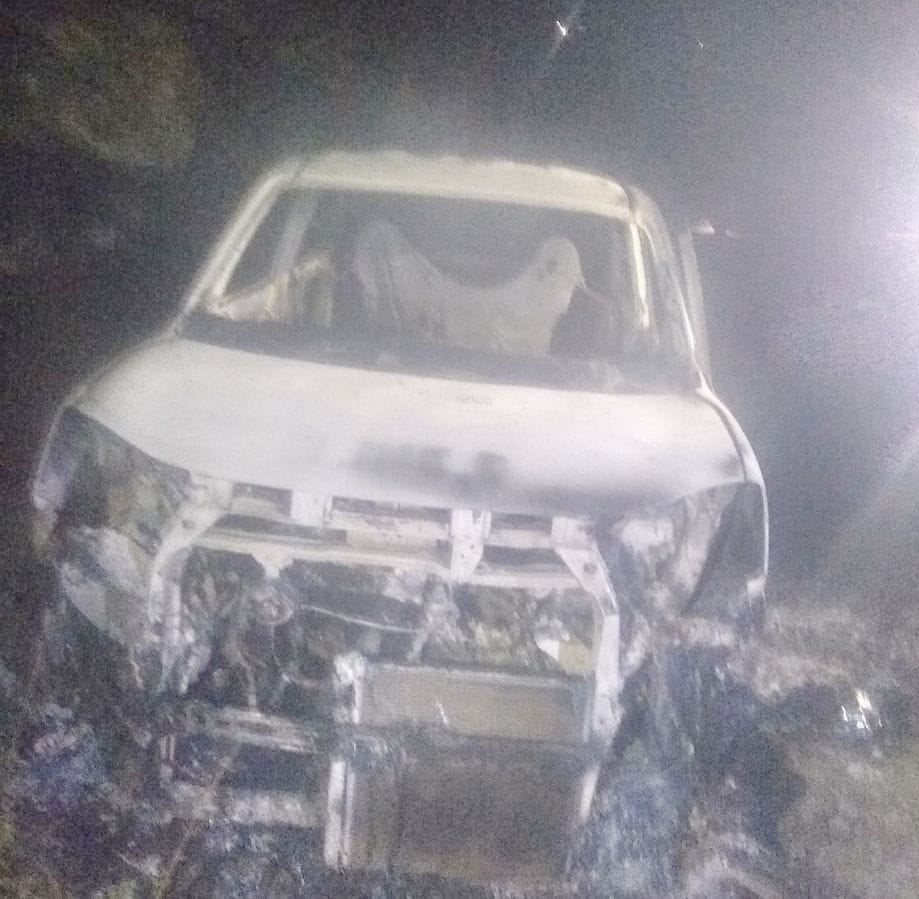 Mischievous elements burnt the car in Haslund