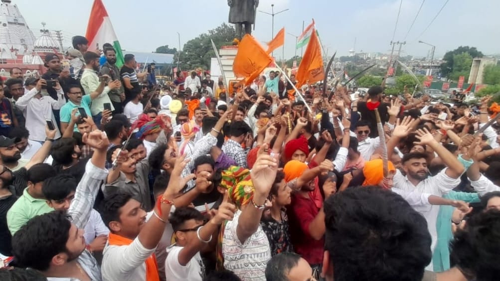 maharaja hari singh jayanti mega rally organized in jammu city several organization participated