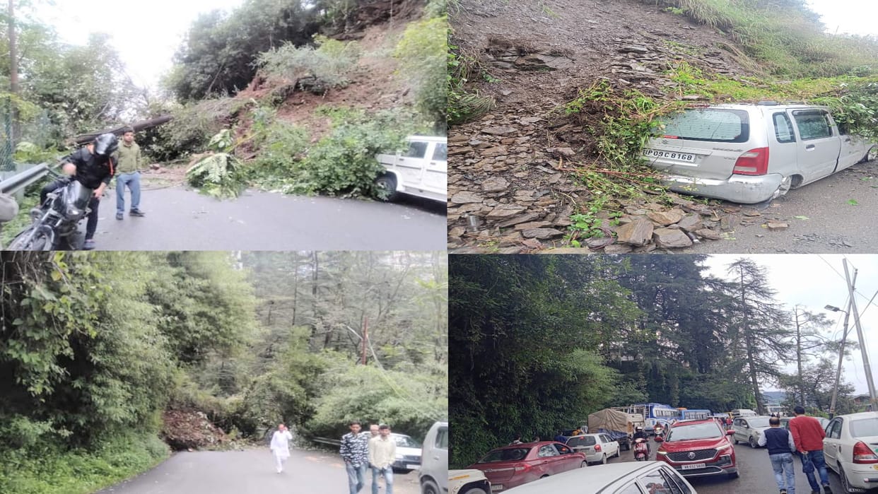 Himachal Weather, Heavy rain alert in Himachal, damage to vehicles due to landslide in Shimla