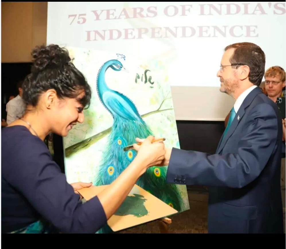 Sambhal's daughter illuminated the name by painting in Israel, President Isaac Herzog praised