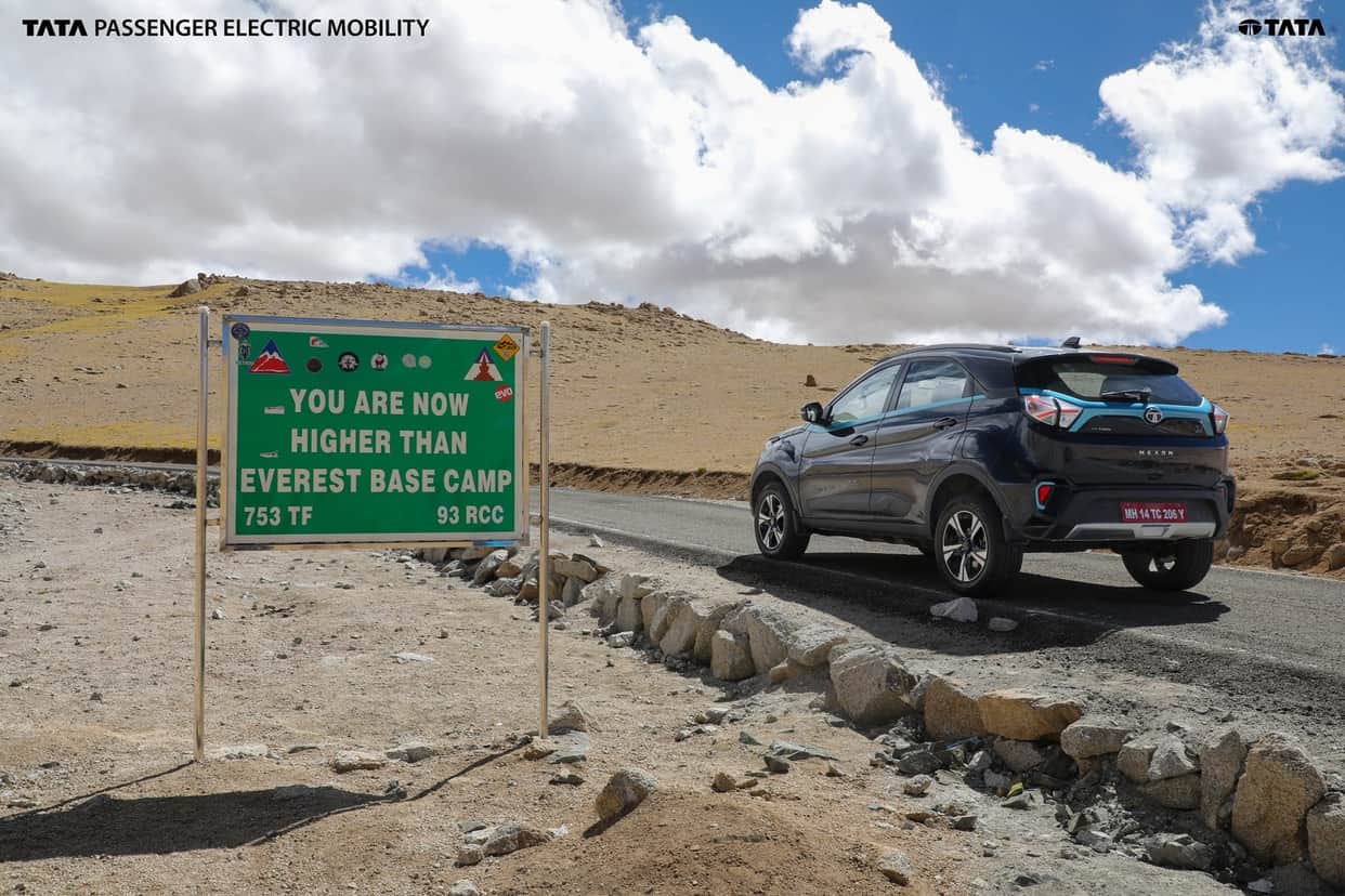 Tata Nexon EV Max enters India Book of Records first electric car to reach world's highest motorable road