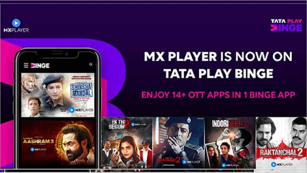 Tata Play Binge partnership with MX Player users Get many OTT in one app