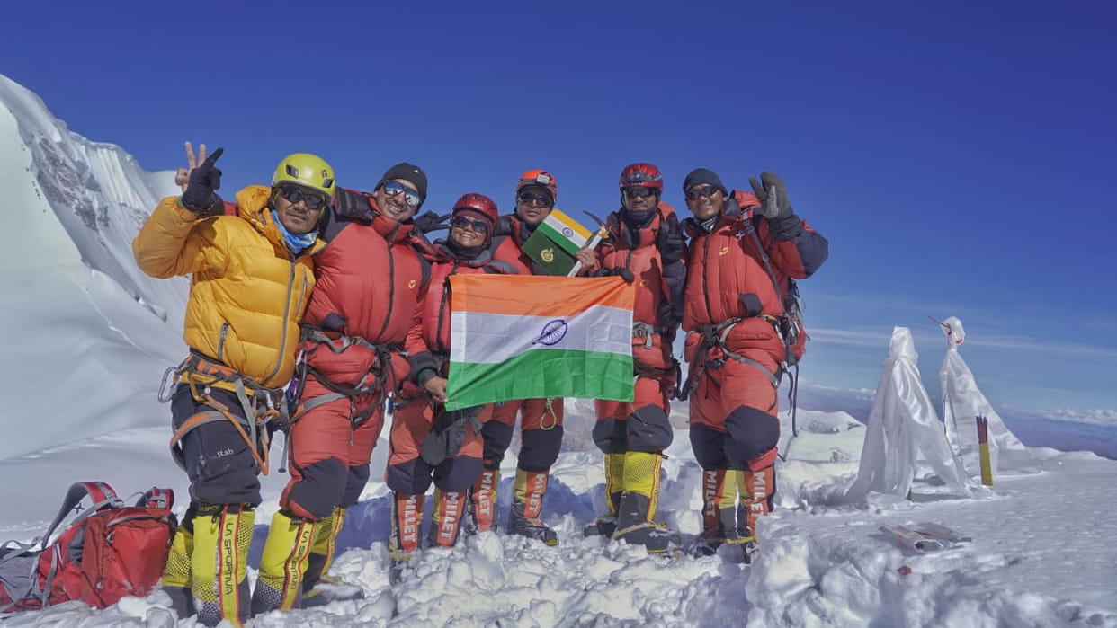 Indo-Tibetan Border Police successfully scaled Mt Dome Khang in North Sikkim