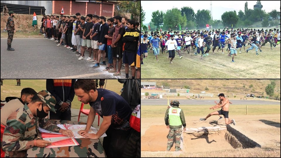 Youth join army recruitment in Kashmir