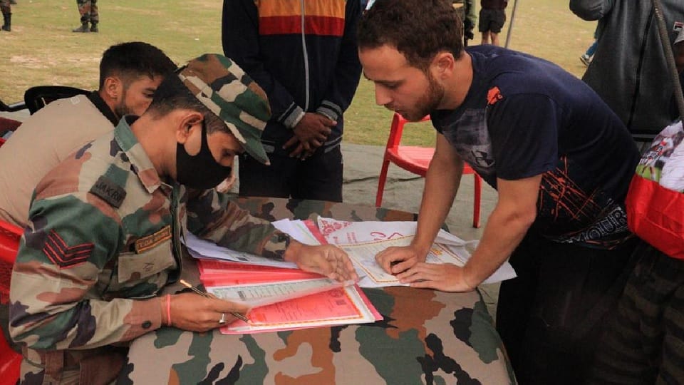 Youth join army recruitment in Kashmir