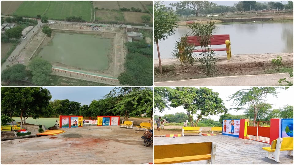 lakes built in 70 villages were filled with rain water in agra