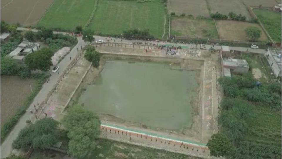 lakes built in 70 villages were filled with rain water in agra