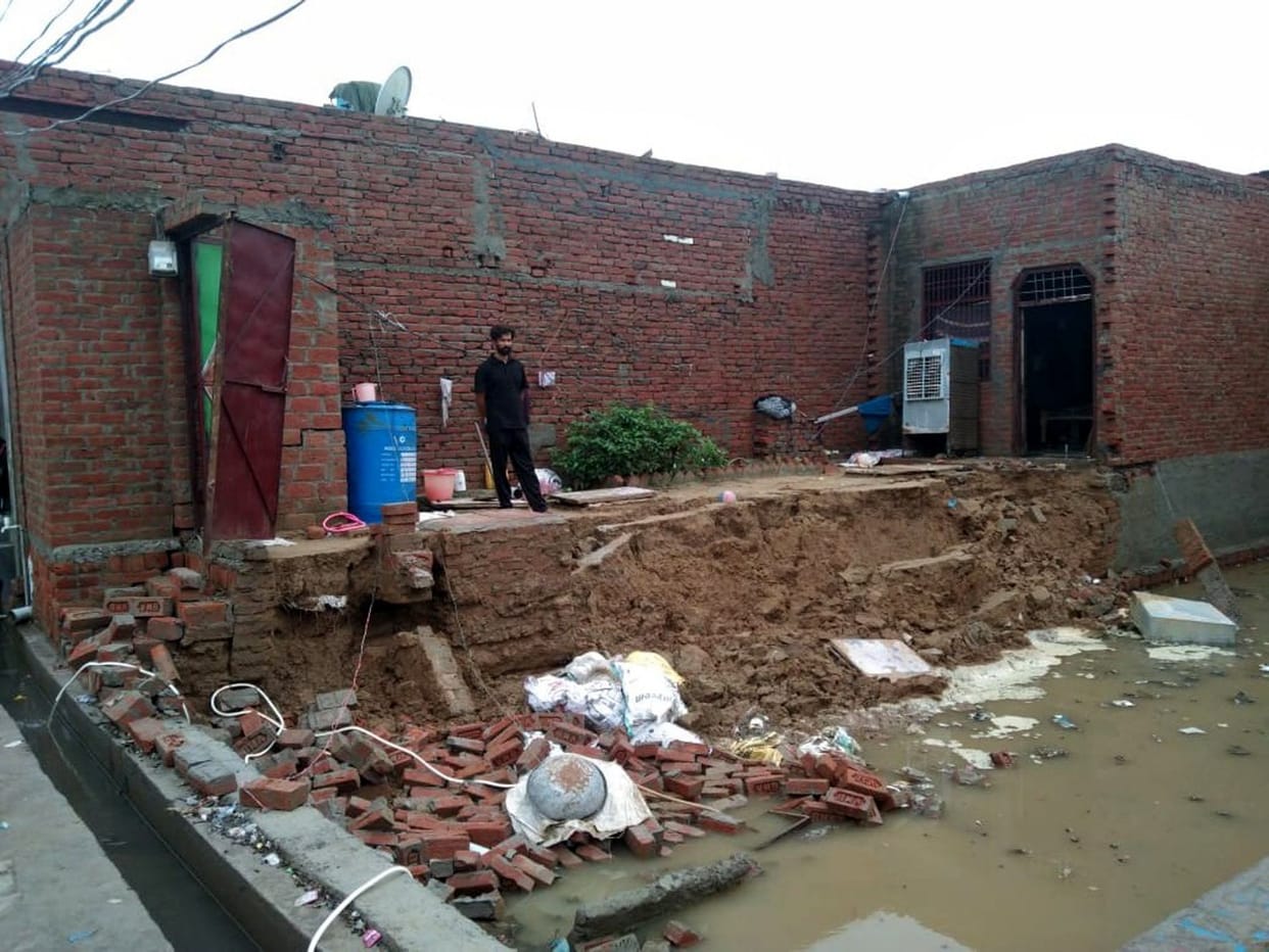 The dilapidated building became a matter of concern in the rain
