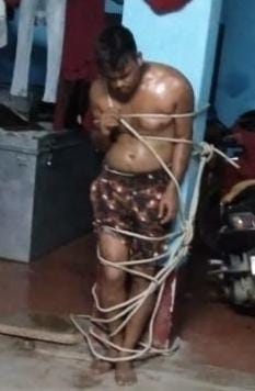 young man who went to meet his girlfriend was tied up and beaten