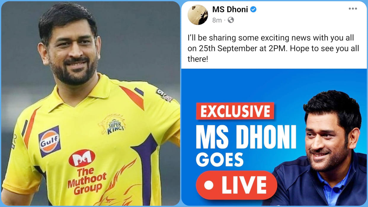 MS Dhoni to go live on social media on September 25, to share exciting news with fans