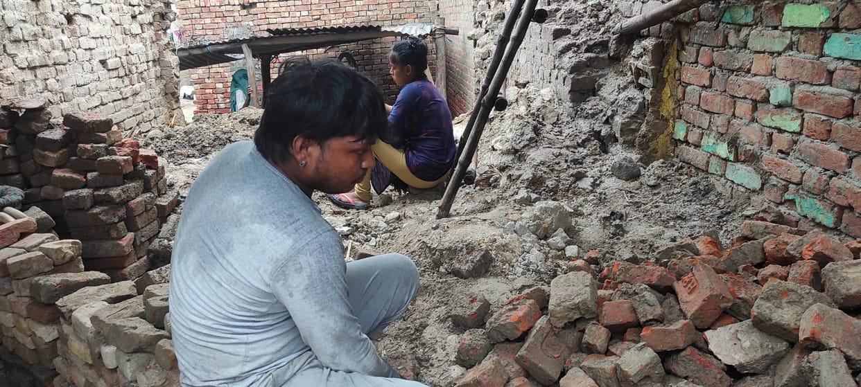 Room collapsed in rain, three buried including father and son