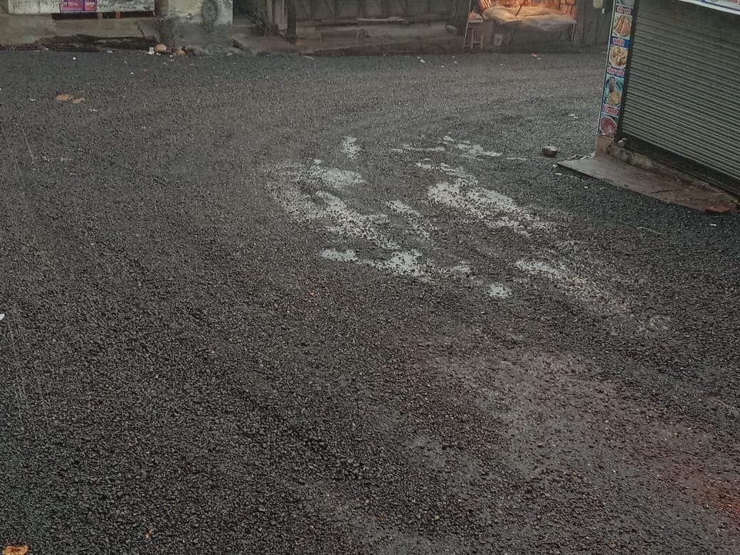 Negligence: Tarring of one crore got uprooted after a day