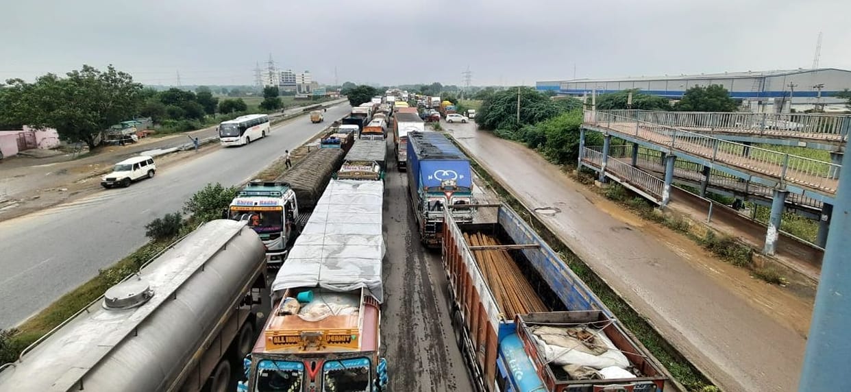 Water filled from the fields to the road, will increase the trouble on the highway