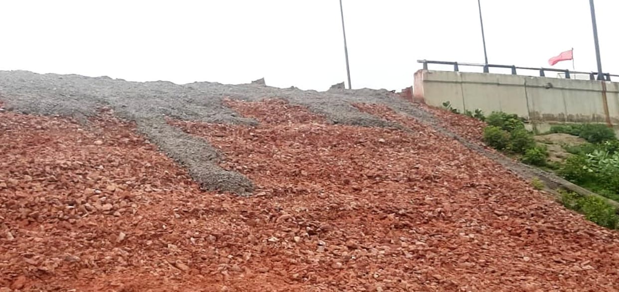 On the third day, the pits of the access road filled again, cement coating on the sides