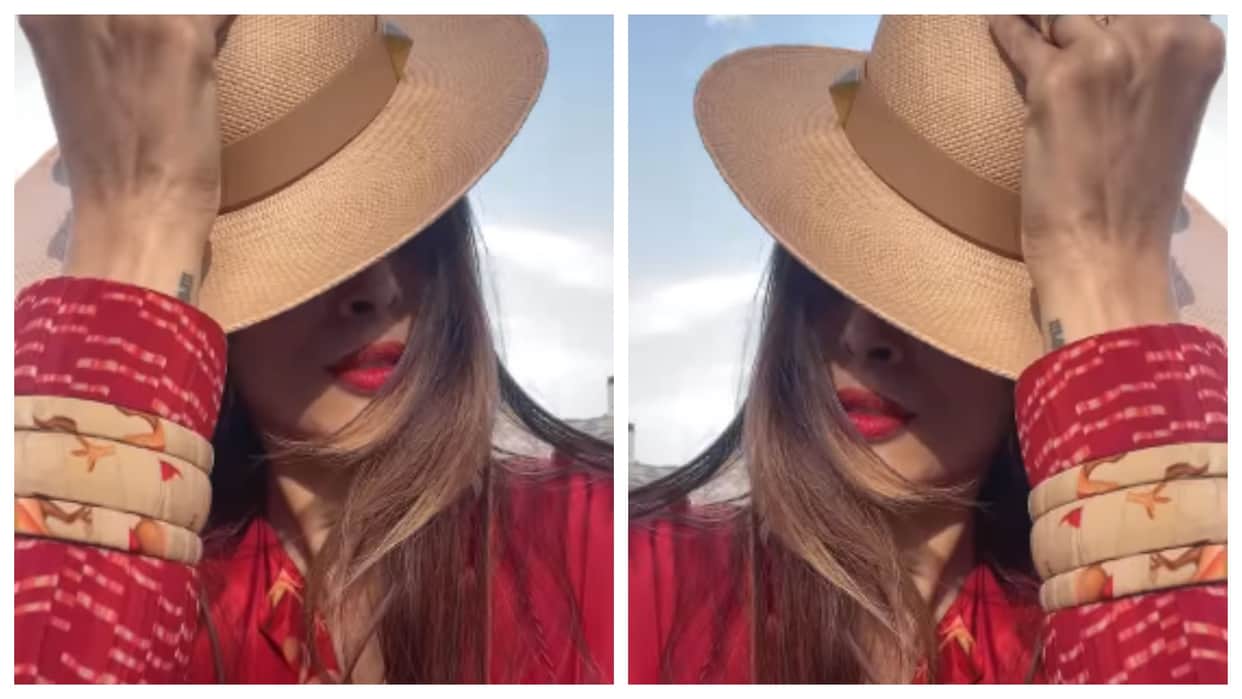Actress Malaika Arora Shares a post in red outfit goes viral on social media