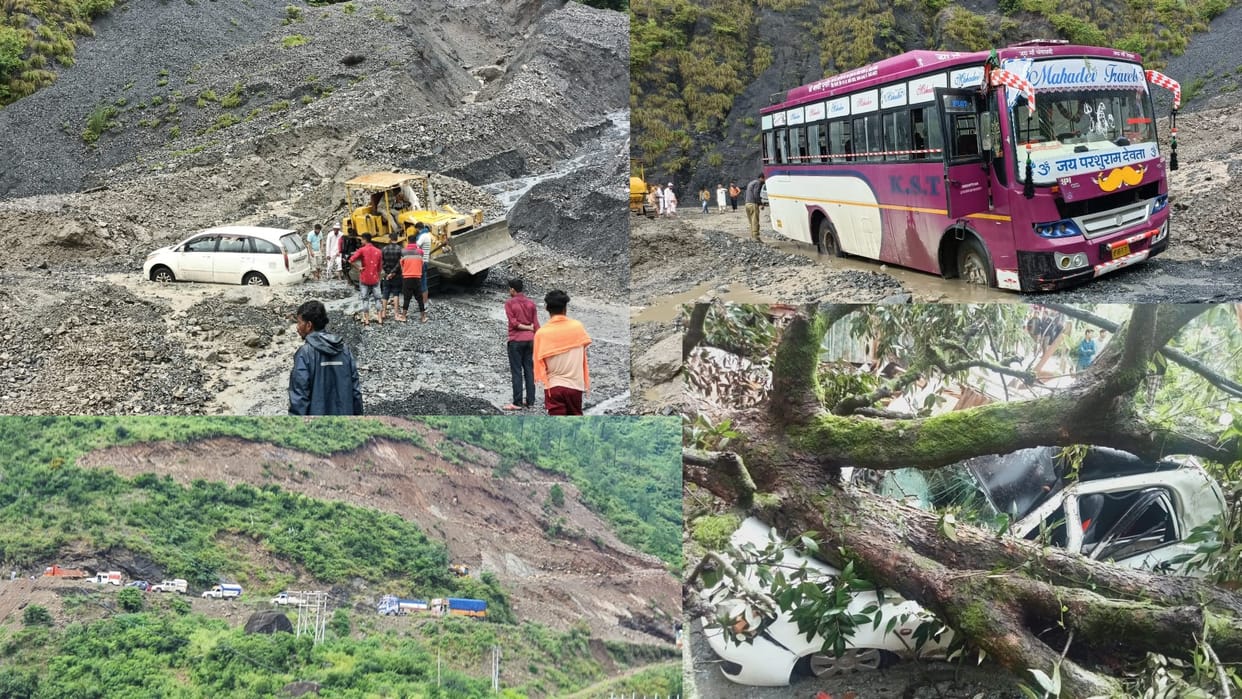 Himachal Weather update: roads blocked due to landslide in sirmour kullu himachal pradesh