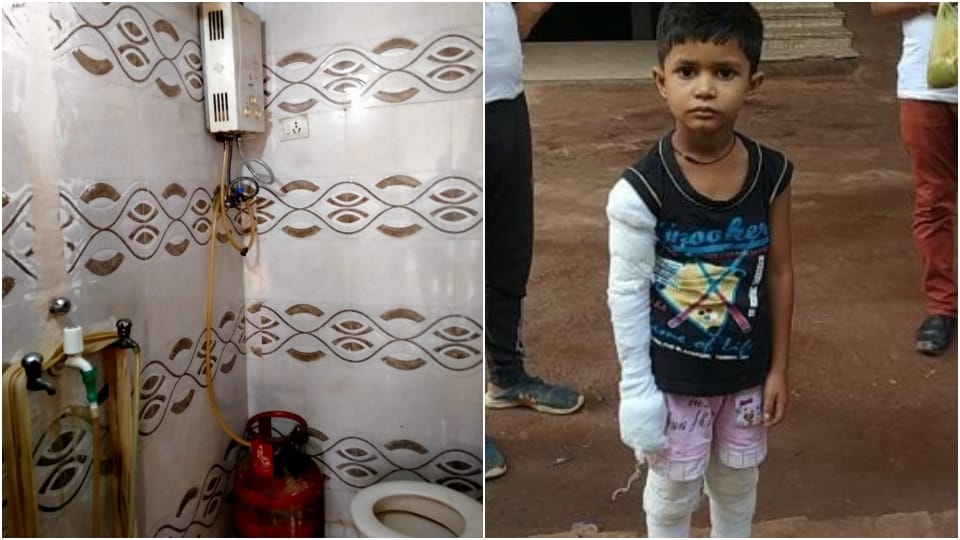 three person scorched due to cylinder caught fire while starting gas geyser in Agra