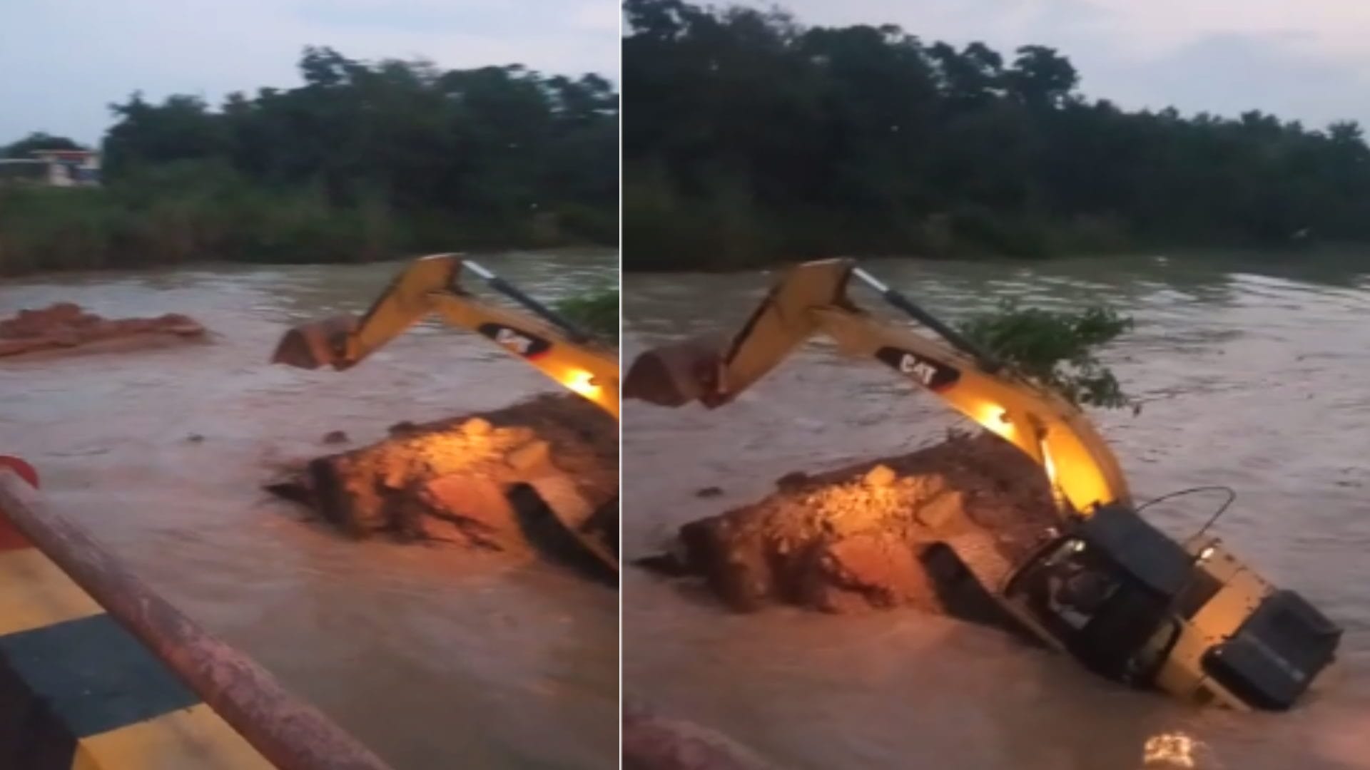 Muzaffarnagar: British era bridge collapsed, JCB fell in Gangnahar, driver saved