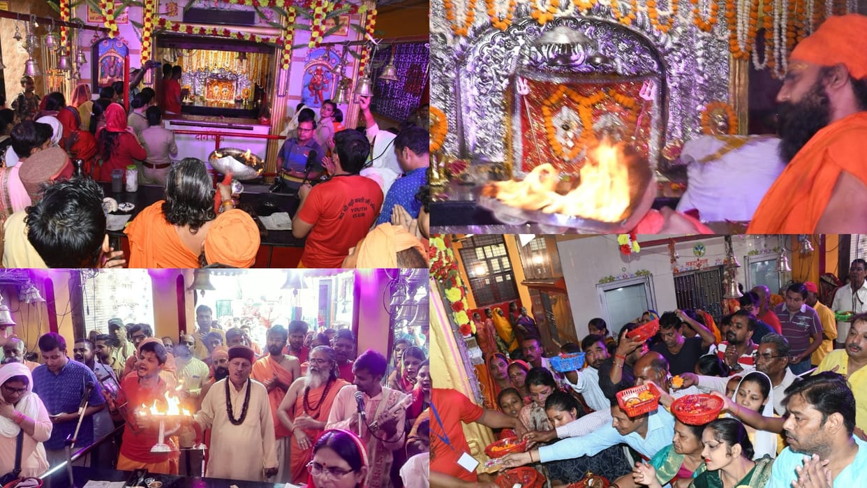 Shardiya navratri starts today people offer prayer in temples.