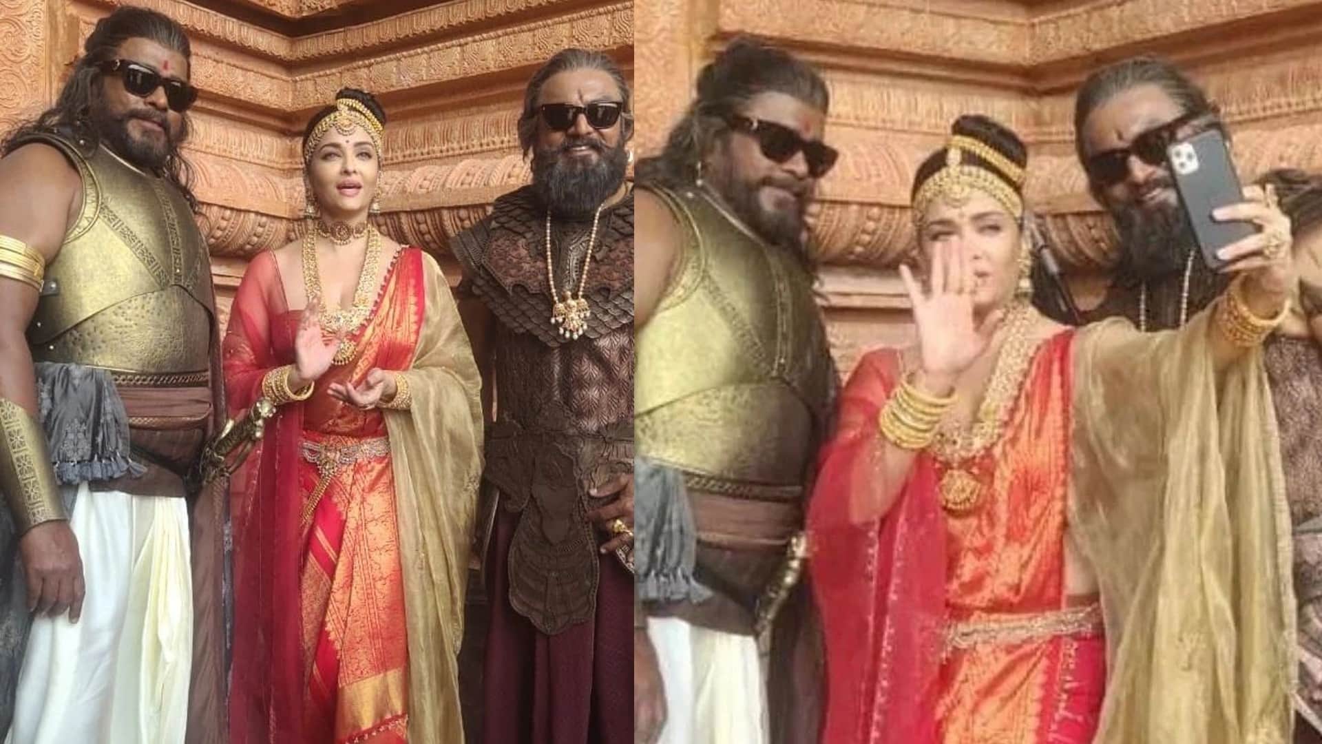 ponniyin selvan star cast: viral bts pics from sets of mani ratnam film aishwarya rai hangs out with co stars