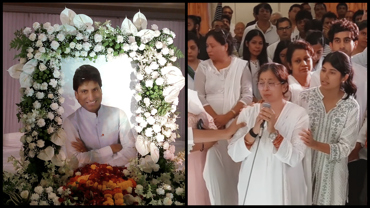 Raju Srivastava Death Prayer Meet Wife Shikha talked about comedian Video Goes Viral on Social media