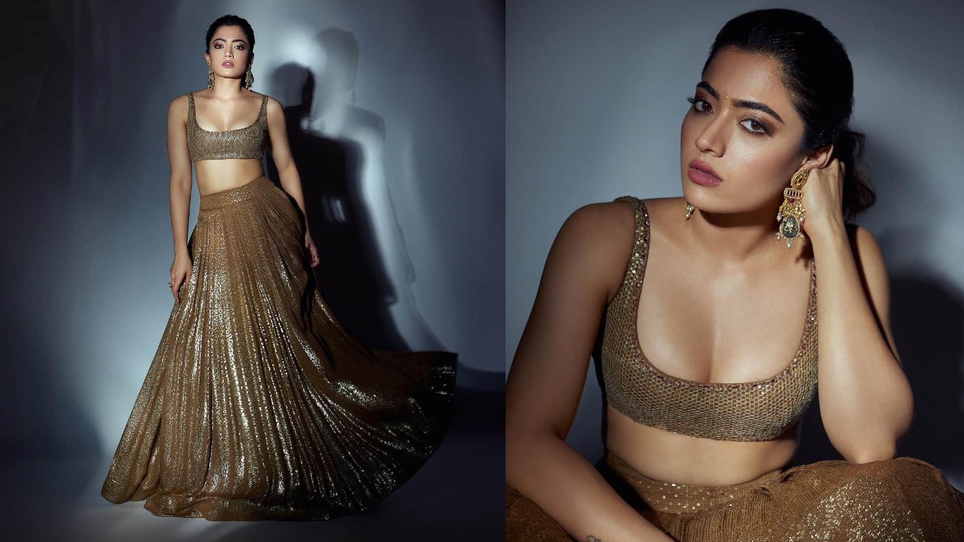 Goodbye actress Rashmika Mandanna celebrated Navratri with dandiya queen Falguni Pathak, photos goes viral