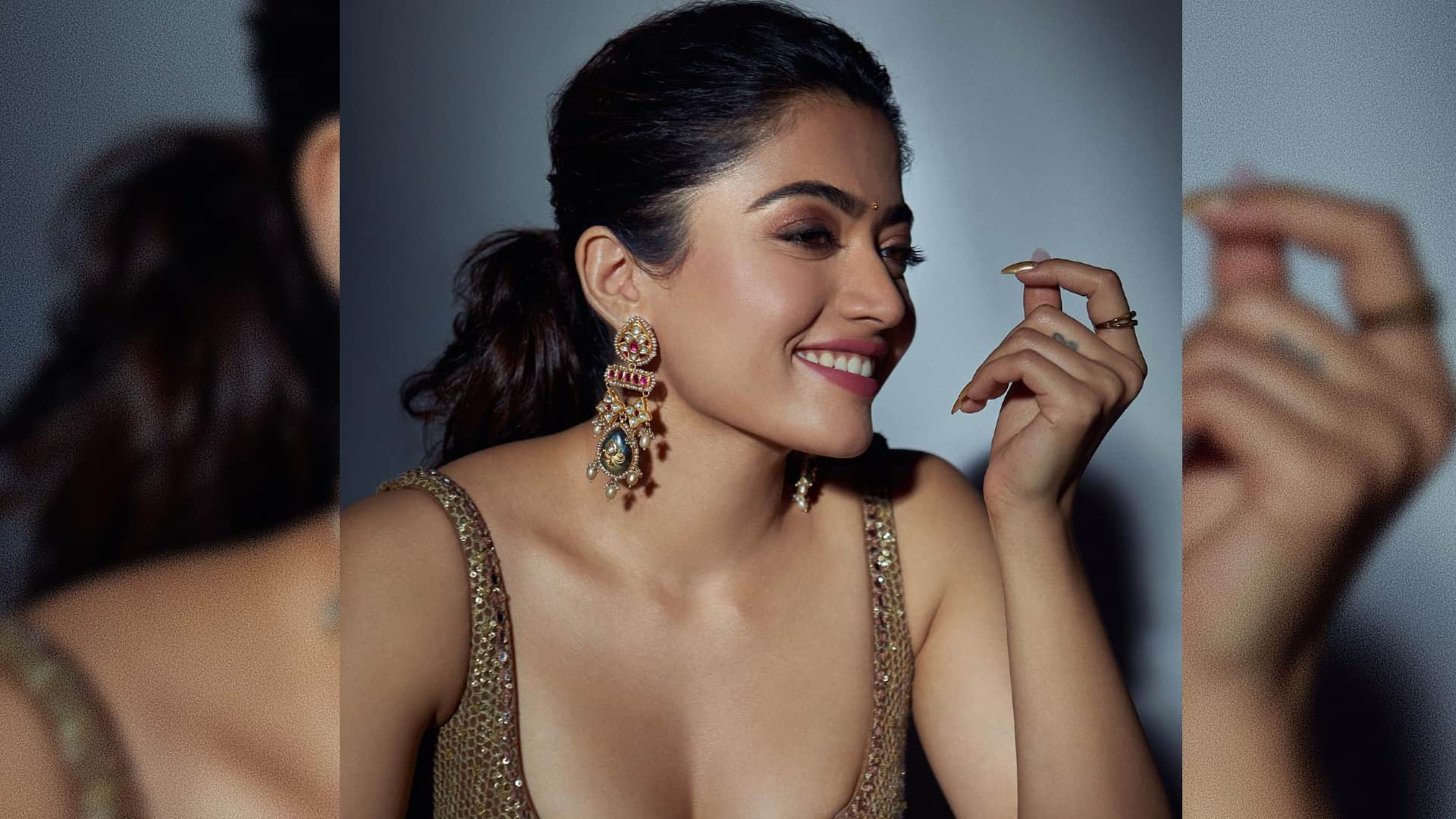 Goodbye actress Rashmika Mandanna celebrated Navratri with dandiya queen Falguni Pathak, photos goes viral