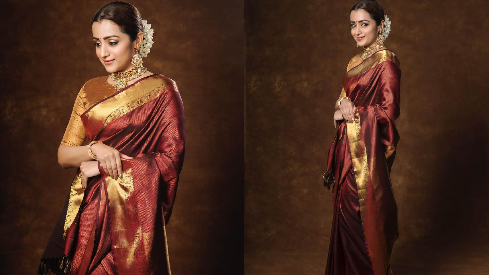 aishwarya rai co star trisha krishnan best saree look