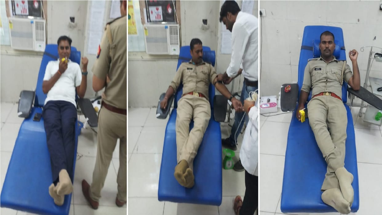 Agra policemen donate blood to illegal mining accused injured in encounter