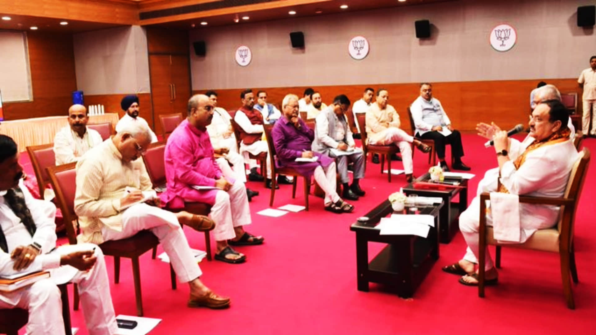 BJP president JP Nadda held a meeting with partys state in charges prepare for 2024 general elections