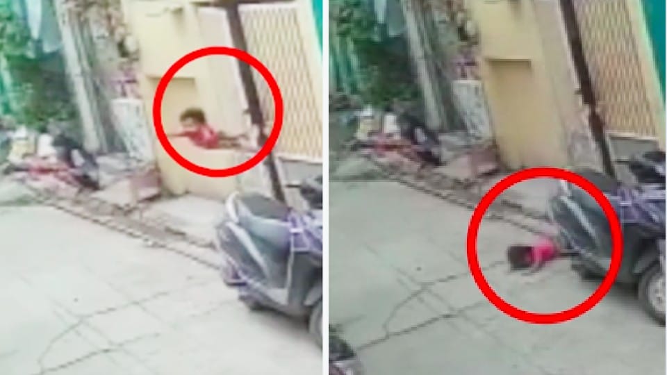 One and a half year old innocent fell from the balcony in Indore