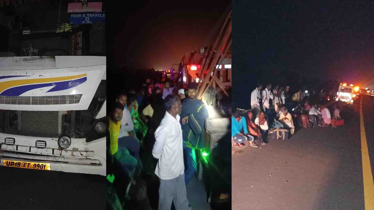 Fire breaks out in moving bus on Agra-Lucknow Expressway
