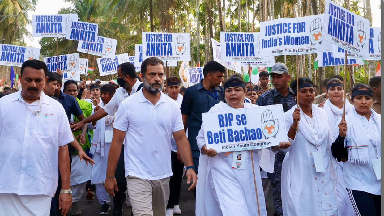 Rahul Gandhi spotted with 'cow killer' Rijil Makutty during 'Bharat Jodo Yatra'; BJP slams Congress