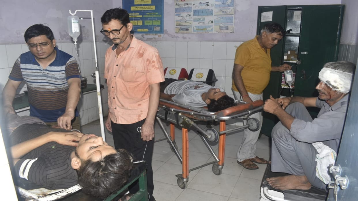 Road Accident Roadways bus collided with canter in Amroha Gajraula