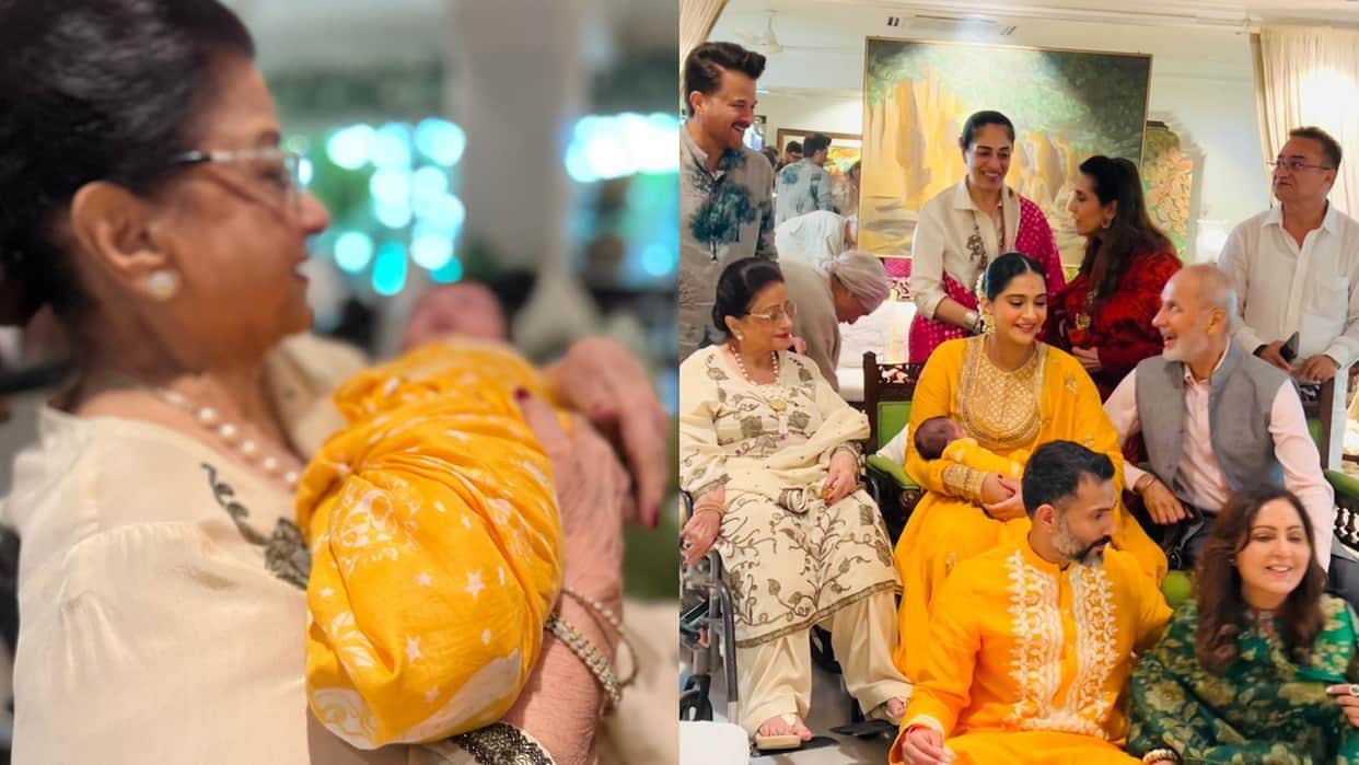 Sonam Kapoor Anand Ahuja and anil kapoor Shared new photos of son vayu on dadi nirmal kapoor birthday
