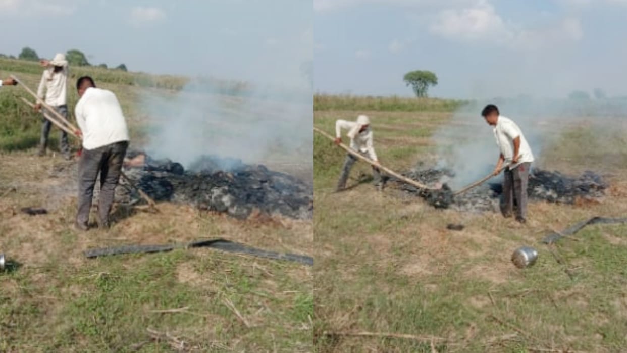 Woman body removed from burning pyre serious allegations against in-laws in Bharatpur