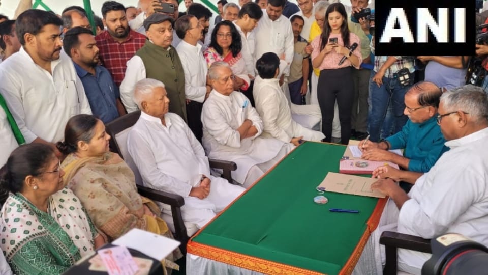 Former Bihar CM Lalu Yadav will file nomination for the post of National President of RJD today