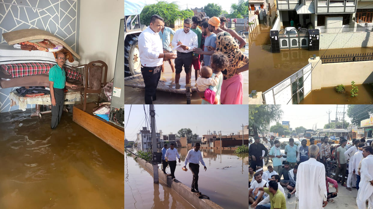 Hundreds of families left home in Bhuna due to waterlogging after rain