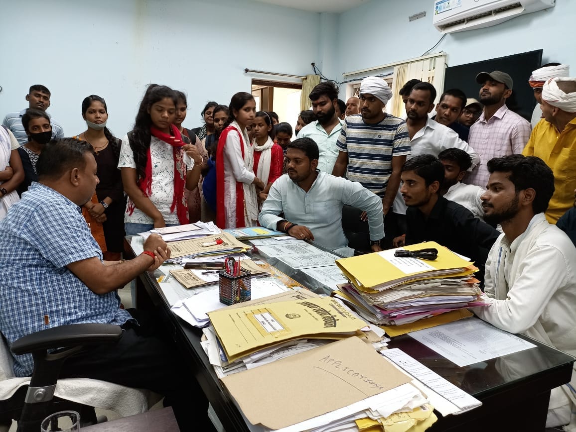 Students surrounded the registrar for the demand of student union elections
