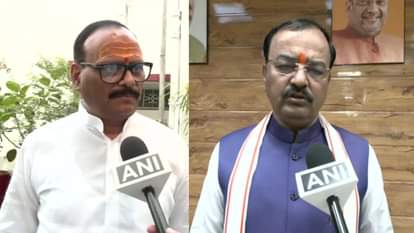 उपमुख्यमंत्री ब्रजेश पाठक व केशव प्रसाद मौर्य।