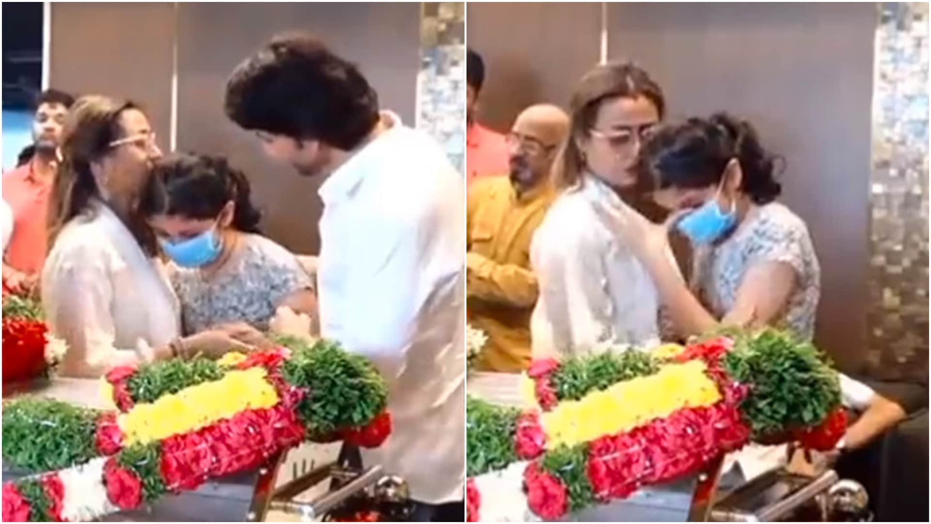 mahesh babu mother indira devi last rites emotional video actor daughter Sitara was also seen cries