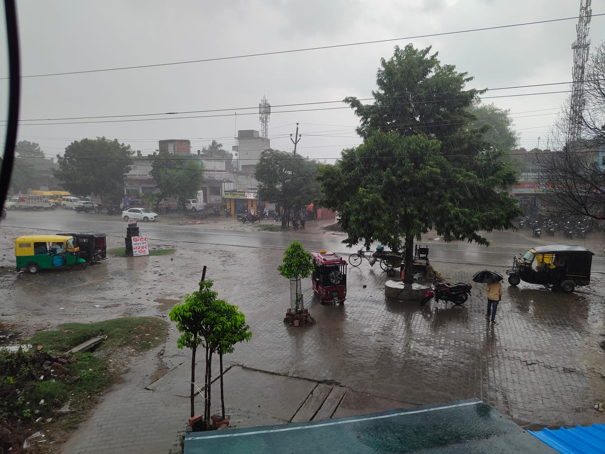 Two hours of torrential rain brought relief from heat
