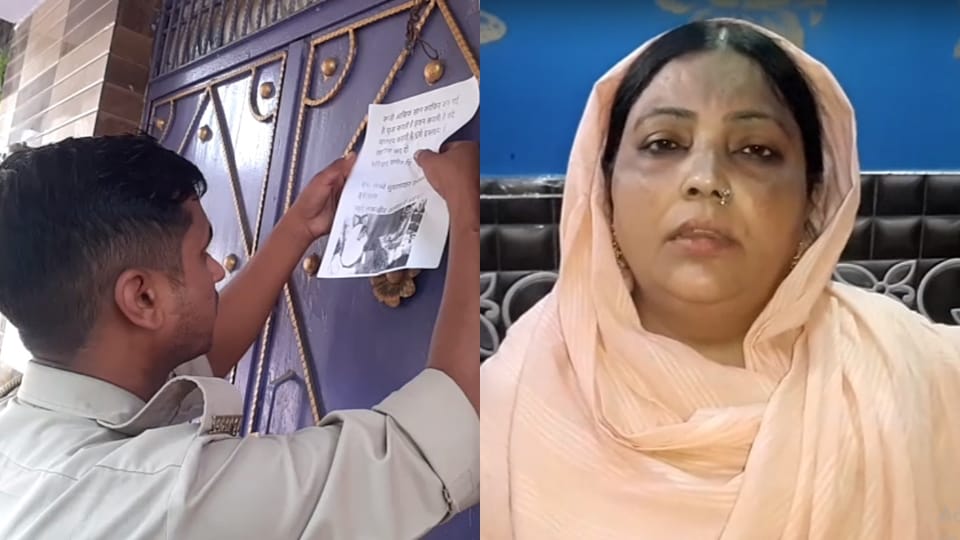 Trying to intimidate the devotee: After Ganesha, Ruby installed Durga, posters of burning alive found sticking