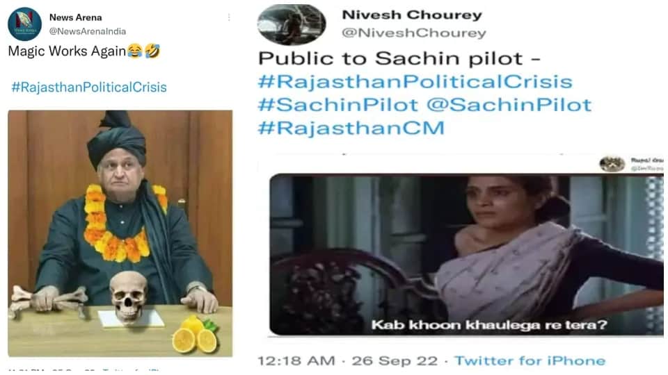 Rajasthan Political Crisis Social Media Meme Gehlot VS Pilot