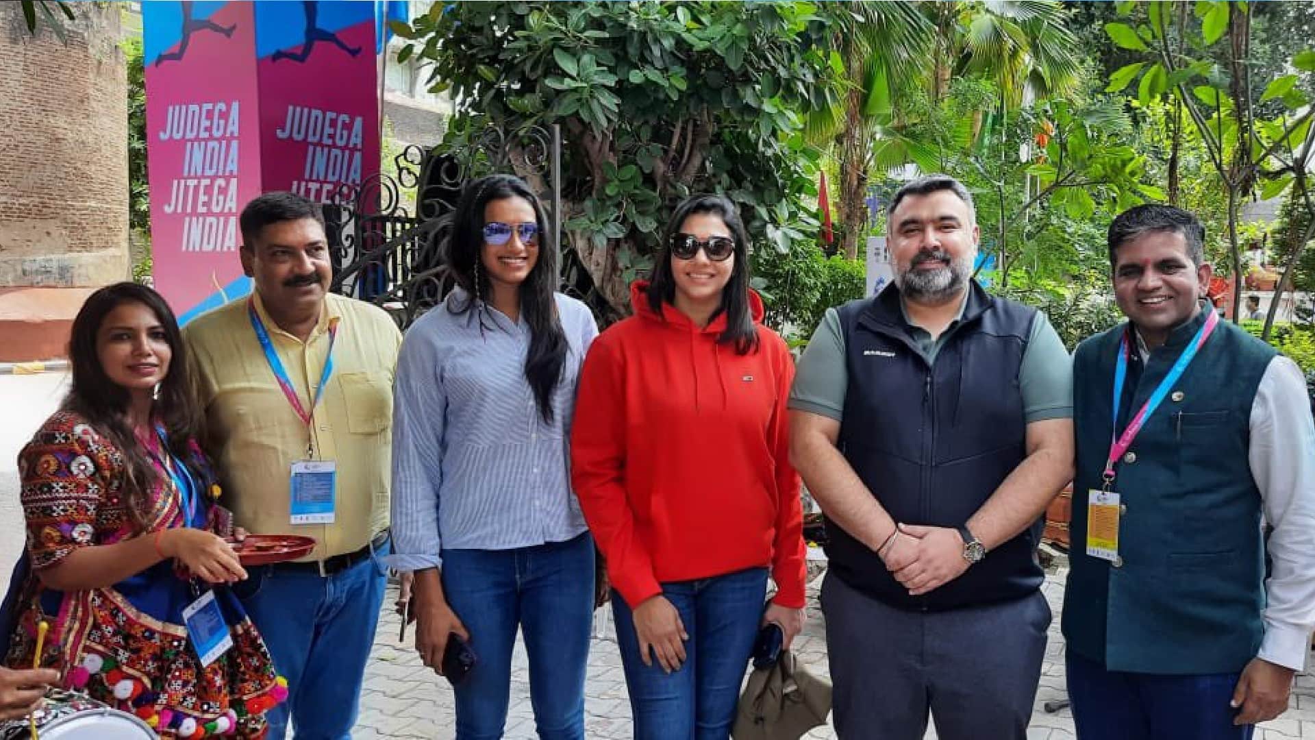 Anju Bobby George and PV Sindhu attended the National Games Opening Ceremony