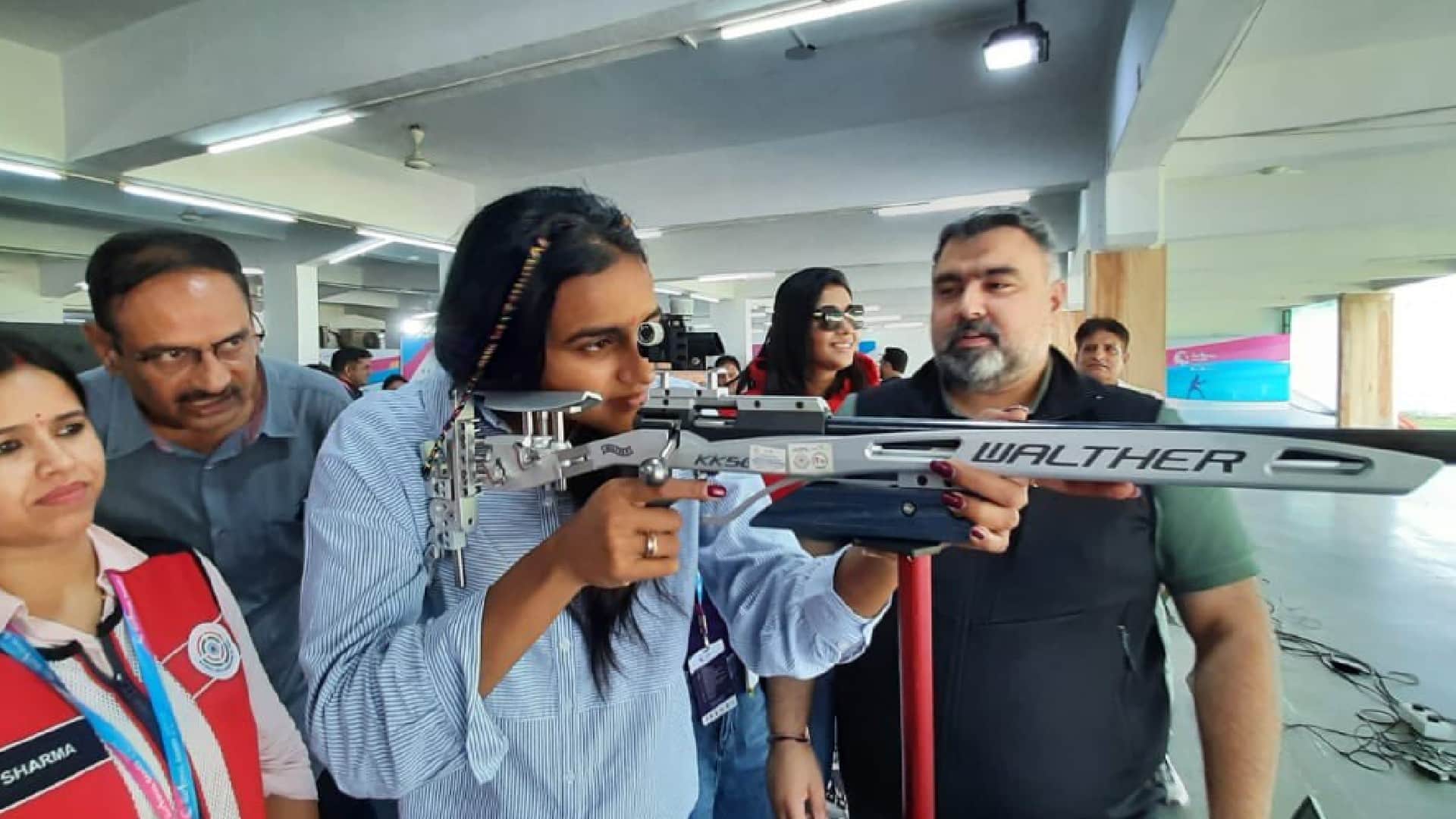 Anju Bobby George and PV Sindhu attended the National Games Opening Ceremony