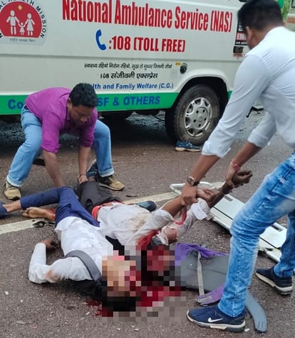 bike-riding three friends were killed due to collision with bus in chhattisgath durg