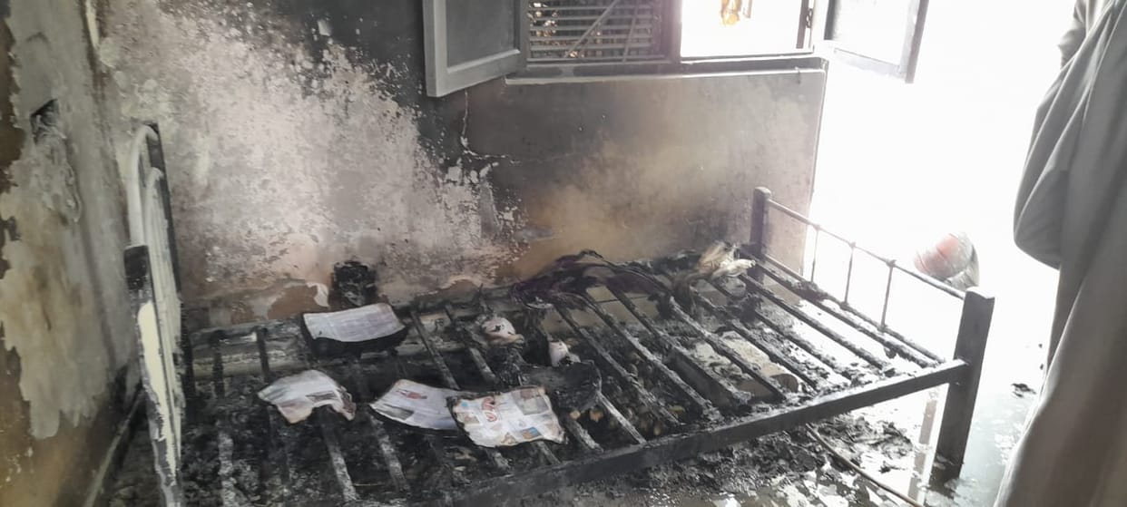 Fire broke out in student's room, goods burnt