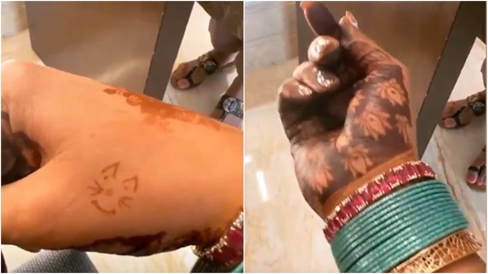 ali fazal richa chadha wedding actress shares her special mehndi design made cats face on her hands