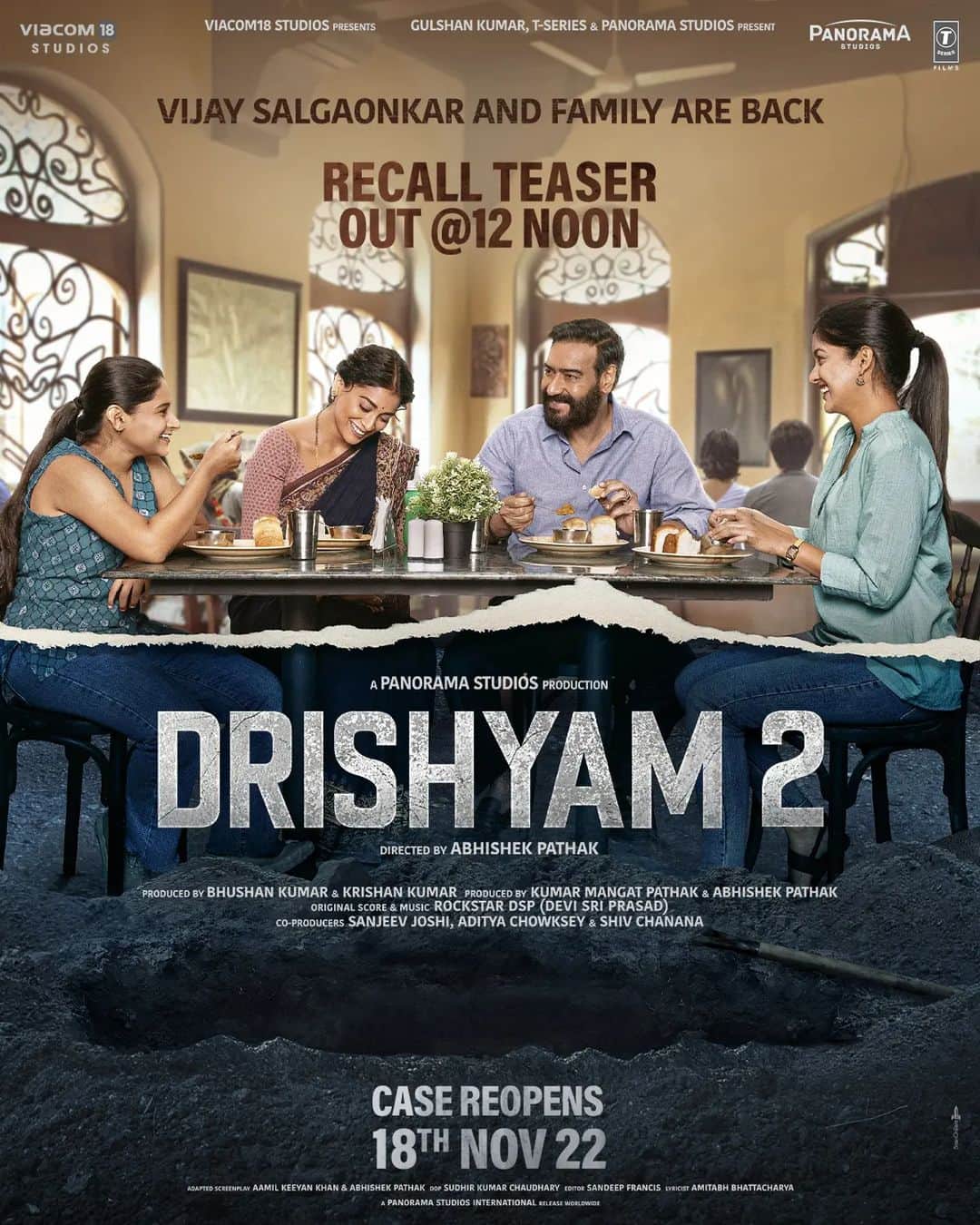 Ajay devgn tabu shriya saran starrer Drishyam 2 teaser released at 12 pm watch full video and details here
